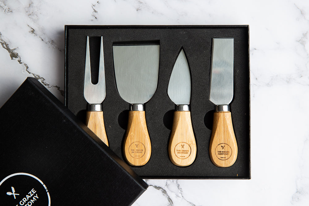 Artisanal high end charcuterie knife set. The perfect gift for your foodie friend! 